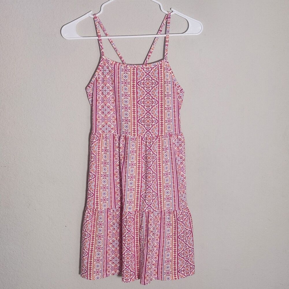 Place Girls Sundress XL 14 Pink Boho Sleeveless Strappy Summer Midi Dress - Picture 1 of 7